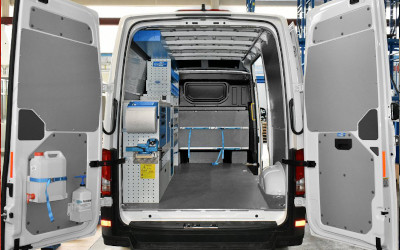 Allestimento Syncro System su Crafter VW per assistenza a gru edili